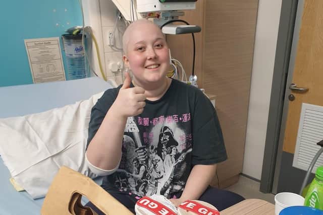 Molly during treatment.