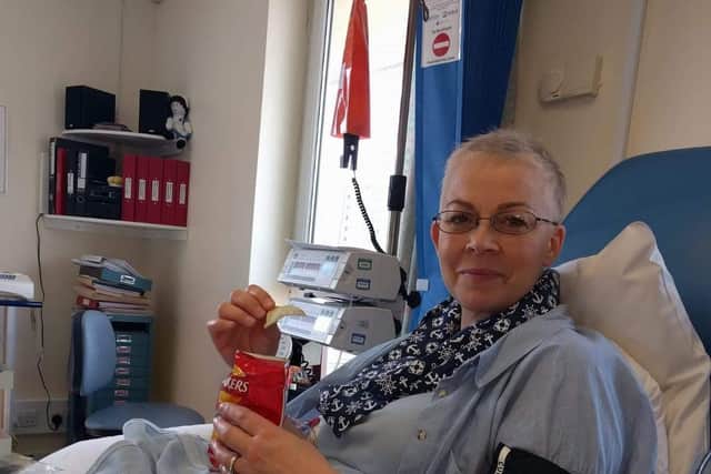 Natalie during her treatment.