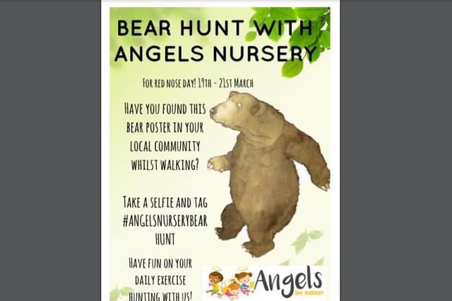 Look out for these poster and take a selfie using the hashtag #AngelsNurseryBearHunt