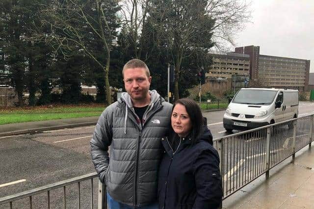 Gary and Toni pictured outside court.