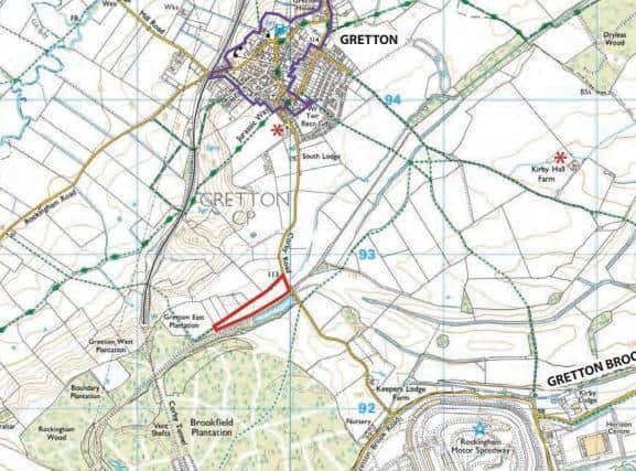 The area outlined in red is where the crematorium will be.