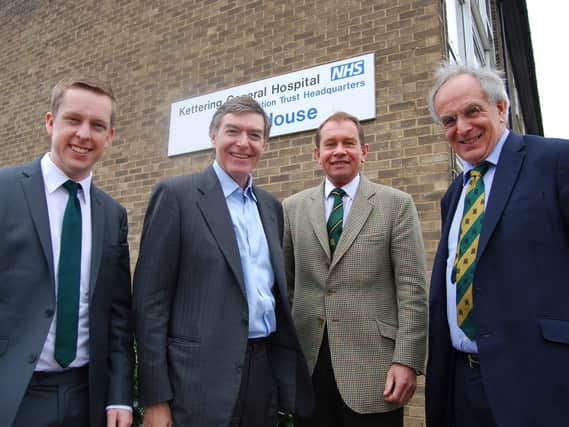 L-R: MPs Tom Pursglove, Philip Dunne, Philip Hollobone and Peter Bone outside KGH.