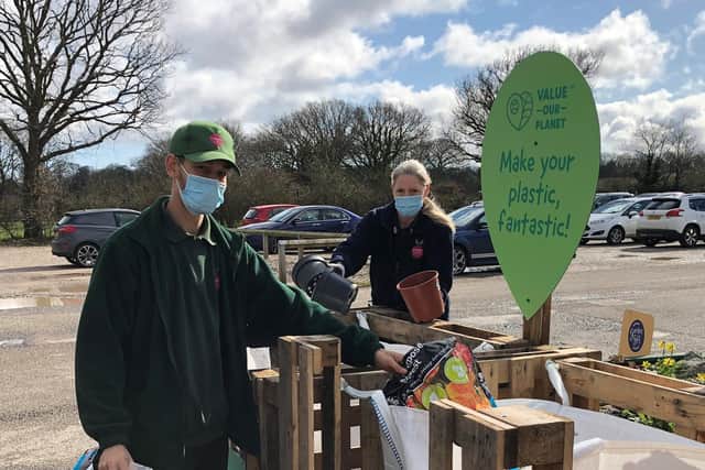 Cherry Lane team members Keilan Dobner and Angela Aldridge get stuck in with the recycling