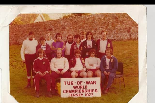 Rod in the front row on the 1997 Tug of War World Championships