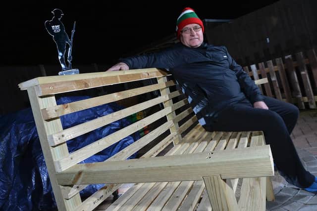 Kevin Sproates is sleeping on a bench to help homeless veterans. Picture by Andrew Carpenter.