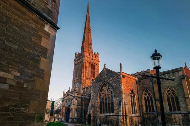 The town's parish church has the tallest spire in Northamptonshire at 210 feet-high