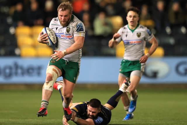 Mike Haywood scored for Saints when they won at Worcester in March last year