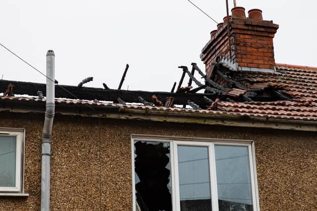 Friday's blaze destroyed the upper part of a terraced property in Far Cotton