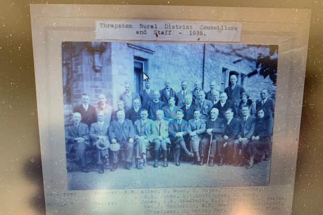 The photo showing the councillors and staff of Thrapston Rural District Council in 1935