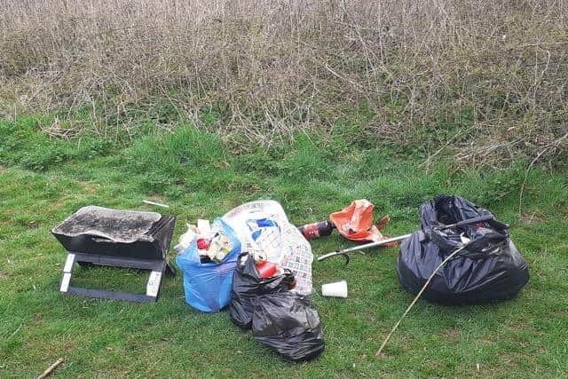 Barbecues were left at the beauty spot