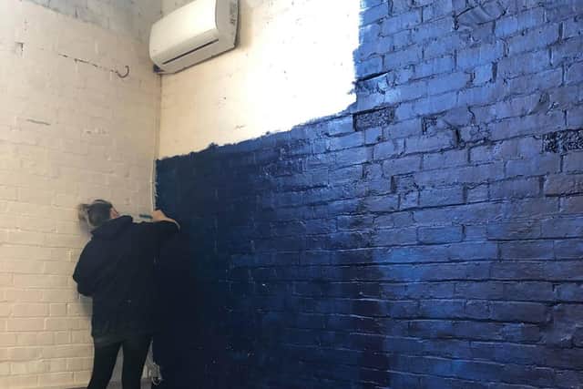 Renovation work at The Wine Room.