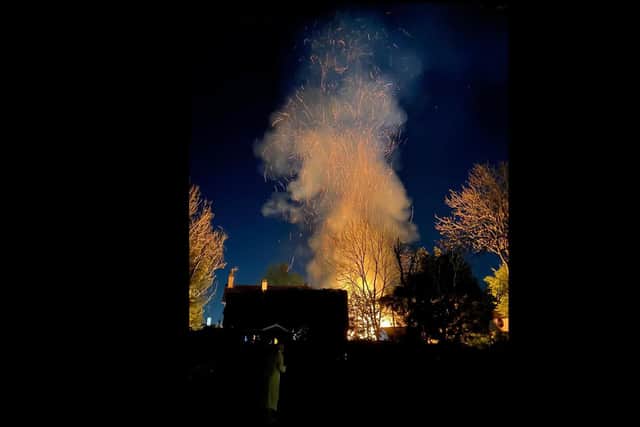Flames could be seen from several streets away
