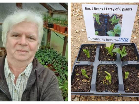 David Woods has been selling plants to raise money for the NHS.