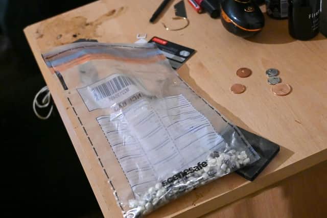 Items found during one of the police raids