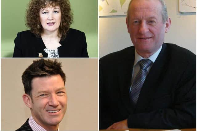 (Clockwise from top left): former Northamptonshire County Council chief executive Theresa Grant, former Daventry District Council chief executive Ian Vincent and former Northampton Borough Council chief executive George Candler