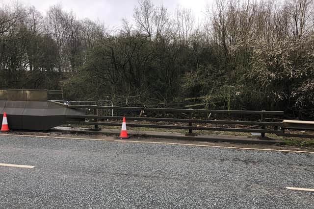 This is the spot where a car crashed through the fence and almost plunged on to the railway track