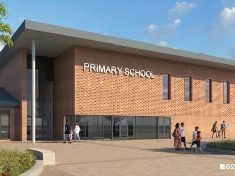 A CGI image of the proposed school as part of the Glenvale Park development