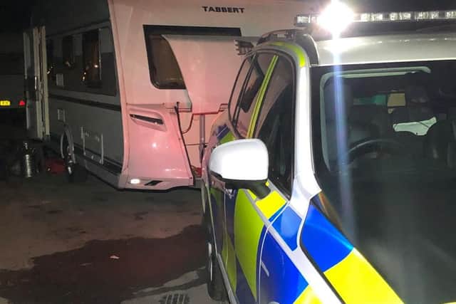 Police seize one of the two caravans last month