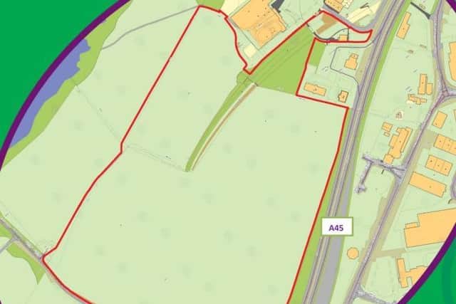 The housing land that has been earmarked for 450 homes in a new addition to the local plan that is currently being consulted on.
