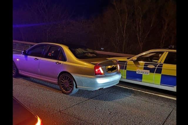 The car was stopped on the M42 / M5 junction in Worcestershire