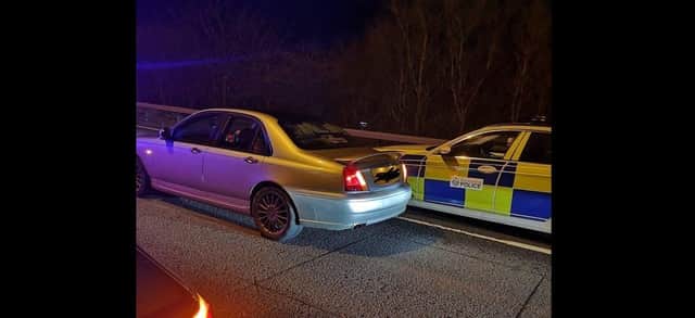 The car was stopped on the M42 / M5 junction in Worcestershire