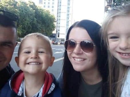The Price family l-r Conor, Conor Junior, Stacey and Gracie