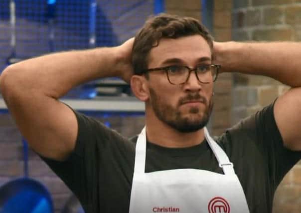 Christian waits tohear the judges' verdict on last night's MasterChef