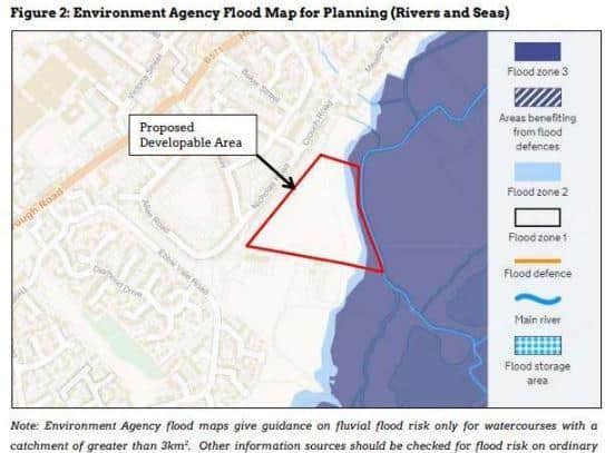The flood risk for the area