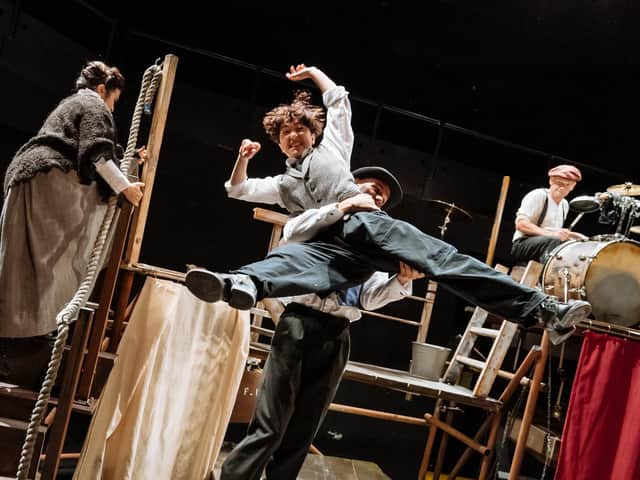 The show blends slapstick, physical theatre and music
