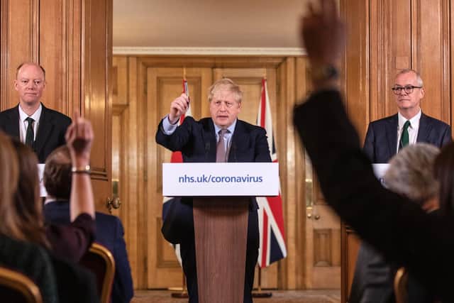 Boris Johnson made the announcement during his latest daily press conference. Photo: Getty Images.