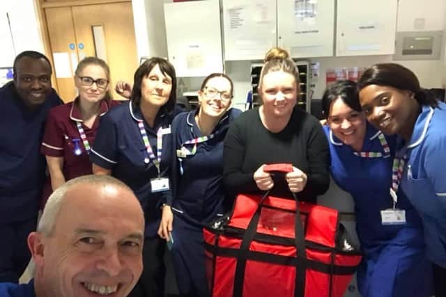 More businesses have been sending food and drink to keep the hard-working staff going