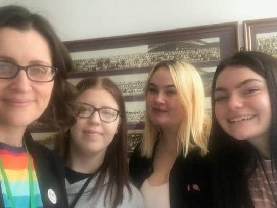 Left to right: Principal Carly Waterman, Louise Perry,Libby Siviter and Kylie Meegan