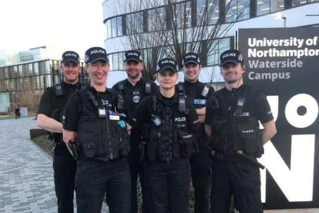 The University Police Team work on campus to protect students