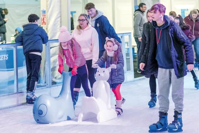 Thousands of people enjoyed the rink during its festive stay in Corby