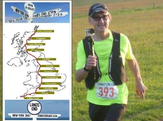 Michael was tackling the gruelling 17-day John O'Groats to Lands End race