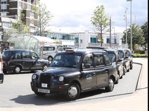 Some of Sky Cabs taxis