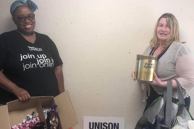 Nicola Dean, branch organiser of Unison'sNorthamptonshire Health Workers branch, appealedfor support from the public