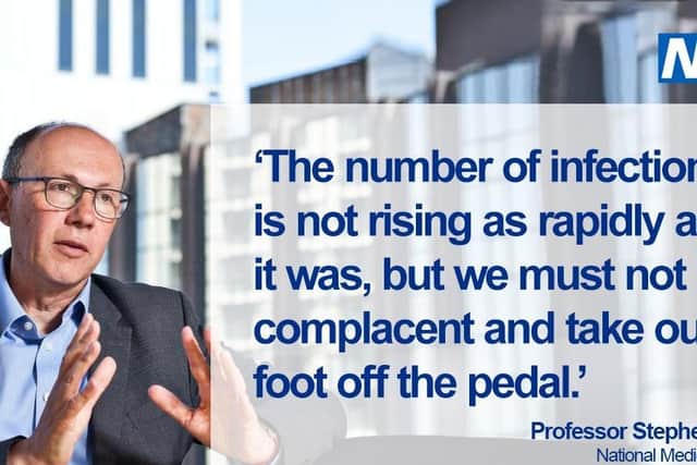Prof Stephen Powis warns "we're not out of the woods yet"