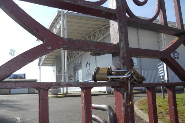 The gates are locked at the County Ground