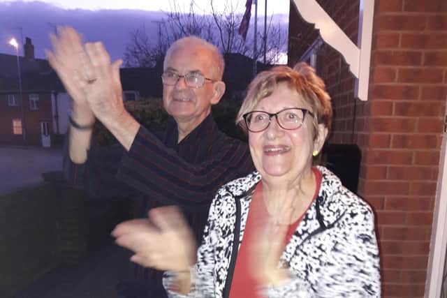 Lots of people joined in Clap for our Carers again last night. This photo was sent by reader Philip Cuthbert in Raunds