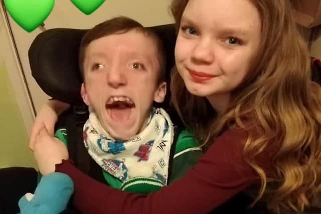 Grady-Finn, 17, with his 12-year-old sister Willow-Poppy who set up the Grady's Green Hearts Facebook page