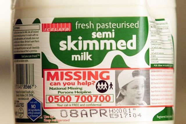 A major publicity campaign saw Sarah's face on milk cartons and on the sides of lorries.