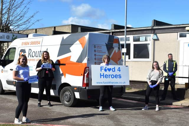 The KGH #WeCare team take delivery of the first 300 meals delivered