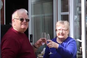 Canon Tim Short and wife Kay celebrating their golden wedding annivesary at home in Kettering