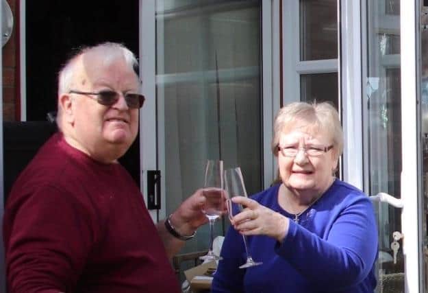 Tim and Kay Short celebrate at home