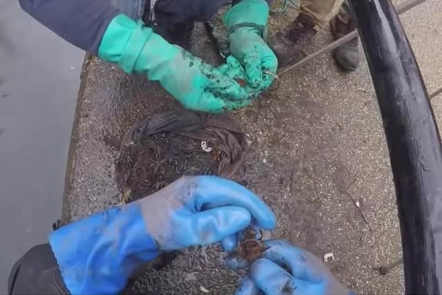 The moment the medals were discovered in the mud-encrusted pillow case