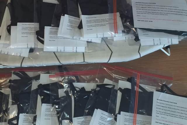 Some of the masks Vera has made in black for the police