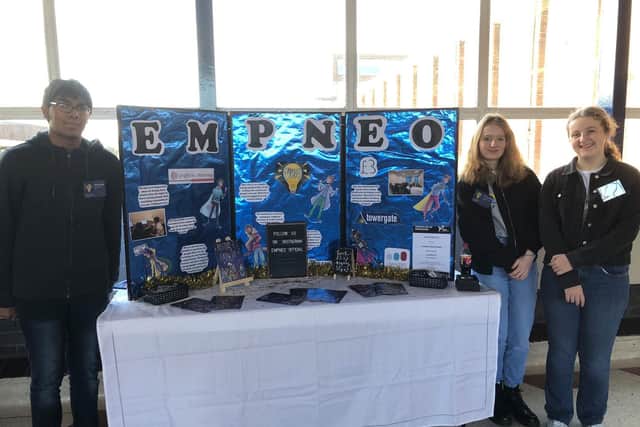 Team Empner from Wellingborough School with their trade stall at Swansgate Shopping Centre in Wellingborough in February. Photo: Young Enterprise