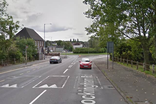 Officers were seen parked up in Rockingham Road this morning