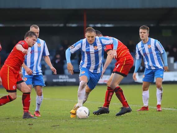 Brett Solkhon is two appearances away from 600 for Kettering Town. Picture by Peter Short